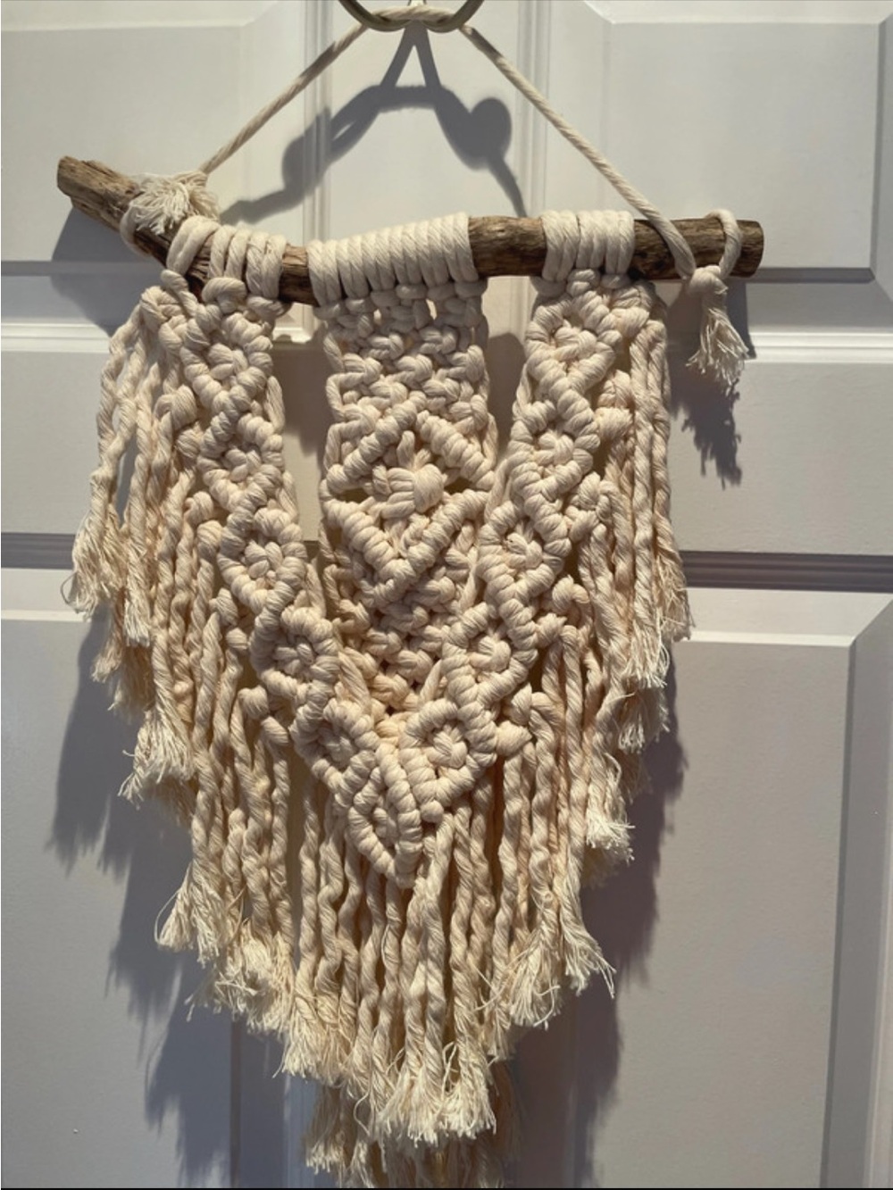Bohemian style handmade macrame wall hanging